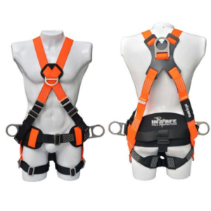 Arnés 4 argollas en X con soporte lumbar