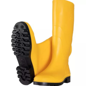 Bota seguridad pvc cana alta amarilla.