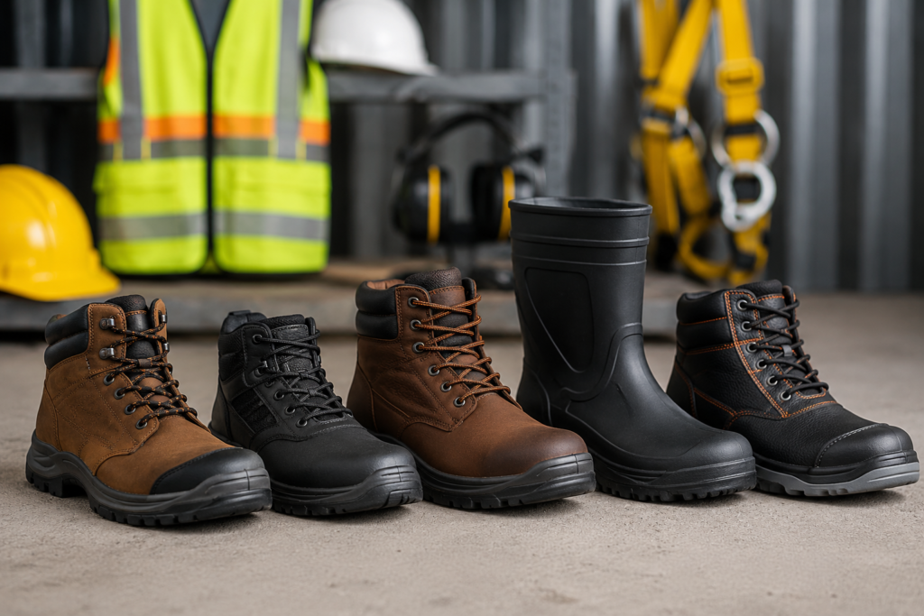Diferentes tipos de botas industriales y de seguridad